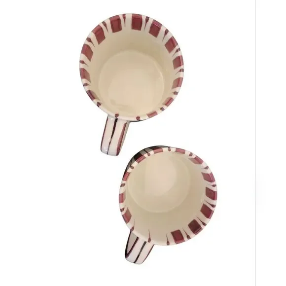 Noon & Moon Cherry Lacquer Striped Mugs - Picture 4 of 5